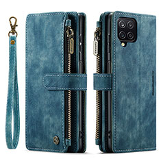 Coque Portefeuille Livre Cuir Etui Clapet C03S pour Samsung Galaxy A12 Nacho Bleu