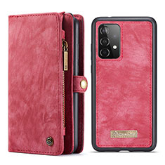 Coque Portefeuille Livre Cuir Etui Clapet C03S pour Samsung Galaxy A52 4G Rouge