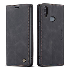 Coque Portefeuille Livre Cuir Etui Clapet C03S pour Samsung Galaxy M01s Noir