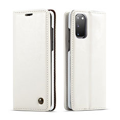 Coque Portefeuille Livre Cuir Etui Clapet C03S pour Samsung Galaxy S20 5G Blanc