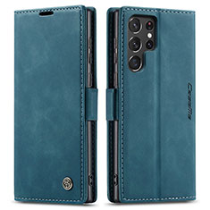 Coque Portefeuille Livre Cuir Etui Clapet C03S pour Samsung Galaxy S22 Ultra 5G Bleu