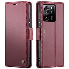 Coque Portefeuille Livre Cuir Etui Clapet C03S pour Xiaomi Mi 13T Pro 5G Rouge