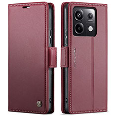 Coque Portefeuille Livre Cuir Etui Clapet C03S pour Xiaomi Redmi Note 13 Pro 5G Rouge