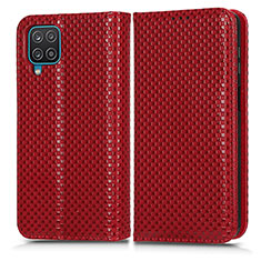 Coque Portefeuille Livre Cuir Etui Clapet C03X pour Samsung Galaxy M12 Rouge