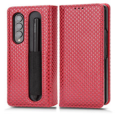 Coque Portefeuille Livre Cuir Etui Clapet C03X pour Samsung Galaxy Z Fold4 5G Rouge