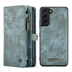 Coque Portefeuille Livre Cuir Etui Clapet C04S pour Samsung Galaxy S21 5G Bleu