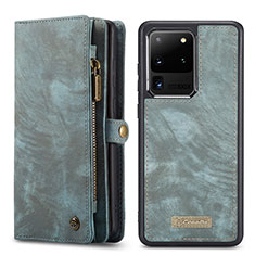 Coque Portefeuille Livre Cuir Etui Clapet C05S pour Samsung Galaxy S20 Ultra Bleu