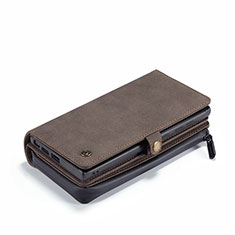 Coque Portefeuille Livre Cuir Etui Clapet C08S pour Samsung Galaxy S21 Ultra 5G Marron