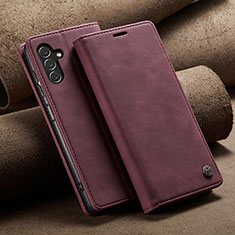 Coque Portefeuille Livre Cuir Etui Clapet C09S pour Samsung Galaxy A04s Vin Rouge