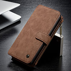 Coque Portefeuille Livre Cuir Etui Clapet C12S pour Samsung Galaxy S21 Ultra 5G Marron