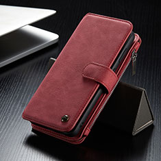 Coque Portefeuille Livre Cuir Etui Clapet C12S pour Samsung Galaxy S24 Plus 5G Rouge
