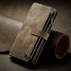 Coque Portefeuille Livre Cuir Etui Clapet C13S pour Samsung Galaxy S21 Ultra 5G Marron