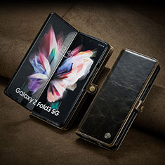 Coque Portefeuille Livre Cuir Etui Clapet CS3 pour Samsung Galaxy Z Fold3 5G Marron