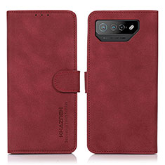 Coque Portefeuille Livre Cuir Etui Clapet D01Y pour Asus ROG Phone 7 Pro Rouge