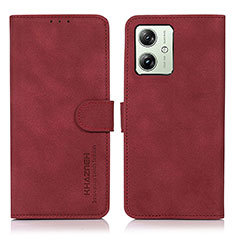 Coque Portefeuille Livre Cuir Etui Clapet D01Y pour Motorola Moto G54 5G Rouge