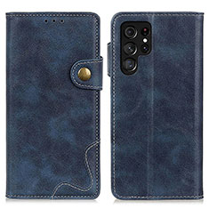Coque Portefeuille Livre Cuir Etui Clapet D01Y pour Samsung Galaxy S21 Ultra 5G Bleu