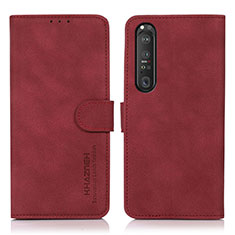 Coque Portefeuille Livre Cuir Etui Clapet D01Y pour Sony Xperia 1 III Rouge