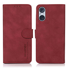 Coque Portefeuille Livre Cuir Etui Clapet D01Y pour Sony Xperia 5 V Rouge