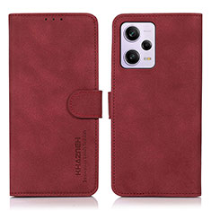 Coque Portefeuille Livre Cuir Etui Clapet D01Y pour Xiaomi Redmi Note 12 Pro 5G Rouge