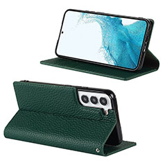 Coque Portefeuille Livre Cuir Etui Clapet D02T pour Samsung Galaxy S21 FE 5G Vert