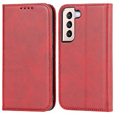 Coque Portefeuille Livre Cuir Etui Clapet D03T pour Samsung Galaxy S21 5G Rouge