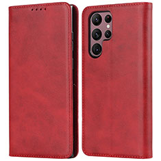 Coque Portefeuille Livre Cuir Etui Clapet D03T pour Samsung Galaxy S21 Ultra 5G Rouge