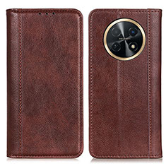 Coque Portefeuille Livre Cuir Etui Clapet D03Y pour Huawei Nova Y91 Marron