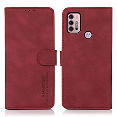 Coque Portefeuille Livre Cuir Etui Clapet D03Y pour Motorola Moto G10 Power Rouge