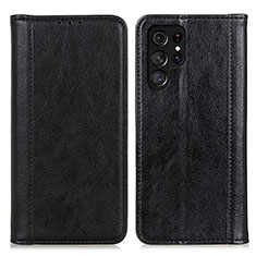 Coque Portefeuille Livre Cuir Etui Clapet D03Y pour Samsung Galaxy S21 Ultra 5G Noir