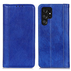 Coque Portefeuille Livre Cuir Etui Clapet D03Y pour Samsung Galaxy S23 Ultra 5G Bleu
