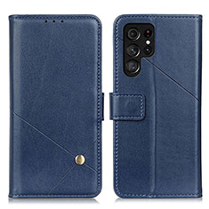 Coque Portefeuille Livre Cuir Etui Clapet D04Y pour Samsung Galaxy S21 Ultra 5G Bleu