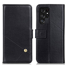 Coque Portefeuille Livre Cuir Etui Clapet D04Y pour Samsung Galaxy S21 Ultra 5G Noir