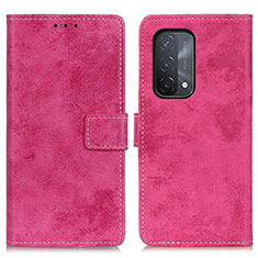 Coque Portefeuille Livre Cuir Etui Clapet D05Y pour OnePlus Nord N200 5G Rose Rouge
