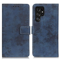 Coque Portefeuille Livre Cuir Etui Clapet D05Y pour Samsung Galaxy S21 Ultra 5G Bleu