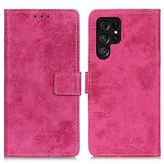 Coque Portefeuille Livre Cuir Etui Clapet D05Y pour Samsung Galaxy S21 Ultra 5G Rose Rouge