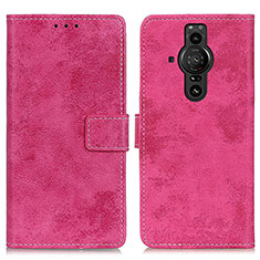 Coque Portefeuille Livre Cuir Etui Clapet D05Y pour Sony Xperia PRO-I Rose Rouge
