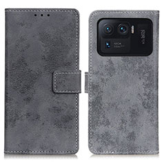 Coque Portefeuille Livre Cuir Etui Clapet D05Y pour Xiaomi Mi 11 Ultra 5G Gris