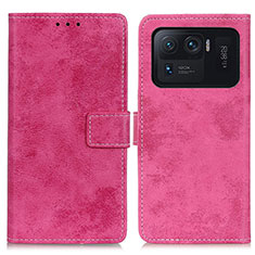 Coque Portefeuille Livre Cuir Etui Clapet D05Y pour Xiaomi Mi 11 Ultra 5G Rose Rouge