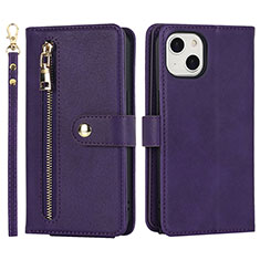 Coque Portefeuille Livre Cuir Etui Clapet D06T pour Apple iPhone 13 Violet