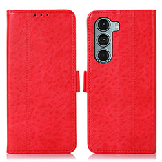 Coque Portefeuille Livre Cuir Etui Clapet D06Y pour Motorola Moto G200 5G Rouge