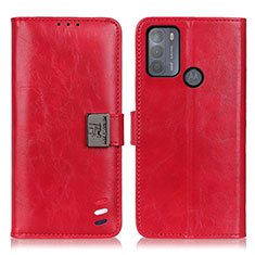 Coque Portefeuille Livre Cuir Etui Clapet D06Y pour Motorola Moto G50 Rouge