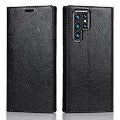 Coque Portefeuille Livre Cuir Etui Clapet D07T pour Samsung Galaxy S21 Ultra 5G Noir
