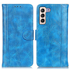 Coque Portefeuille Livre Cuir Etui Clapet D07Y pour Samsung Galaxy S21 FE 5G Bleu Ciel