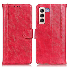 Coque Portefeuille Livre Cuir Etui Clapet D07Y pour Samsung Galaxy S21 Plus 5G Rouge