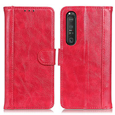 Coque Portefeuille Livre Cuir Etui Clapet D07Y pour Sony Xperia 1 III Rouge