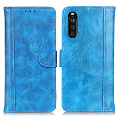 Coque Portefeuille Livre Cuir Etui Clapet D07Y pour Sony Xperia 10 III Bleu Ciel