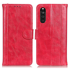 Coque Portefeuille Livre Cuir Etui Clapet D07Y pour Sony Xperia 10 III Rouge