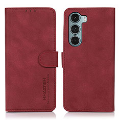 Coque Portefeuille Livre Cuir Etui Clapet D08Y pour Motorola Moto G200 5G Rouge