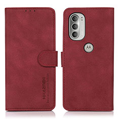 Coque Portefeuille Livre Cuir Etui Clapet D08Y pour Motorola Moto G51 5G Rouge