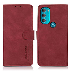Coque Portefeuille Livre Cuir Etui Clapet D08Y pour Motorola Moto G71 5G Rouge